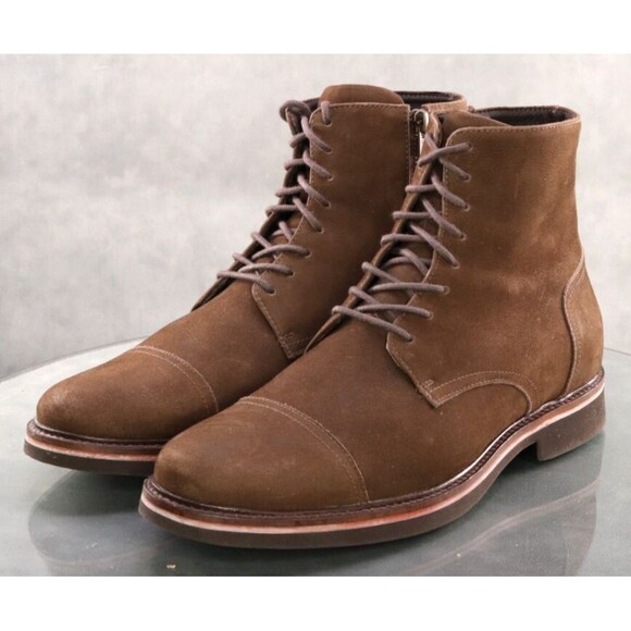 Donald J Pliner Mark-OB $250 Men's Cap Toe Chukka Boots Size 9.5 Leather Brown - Picture 1 of 14